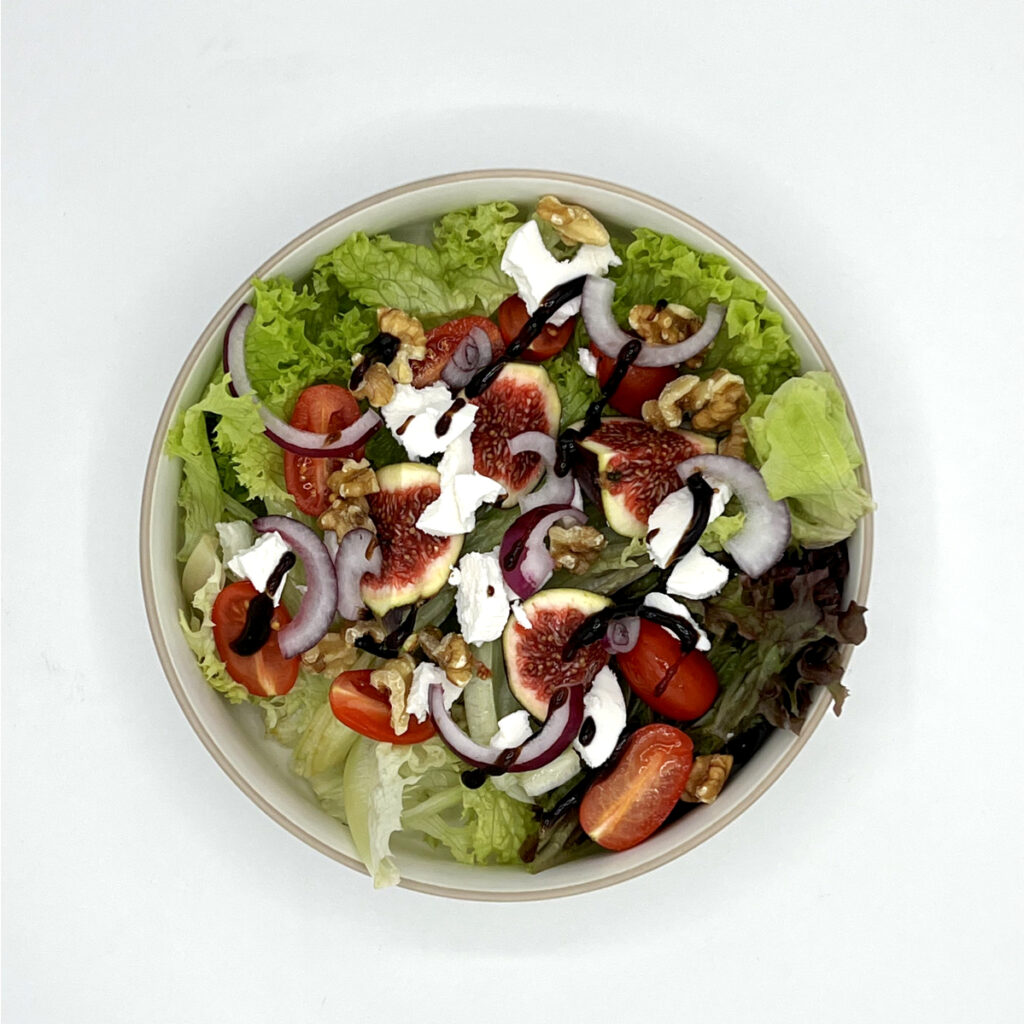 Salad - Figs, Walnuts and goat cheese salad